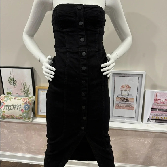 New Zara ZW Denim Bustier
Black Strapless Dress 
Small - Picture 8 of 15